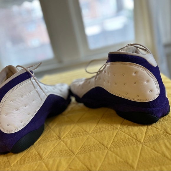 Nike Jordan White and Purple High-Top Athletic Shoes - Picture 5 of 9
